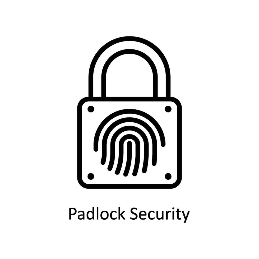 Padlock Security Vector outline icon Style illustration. EPS 10 File