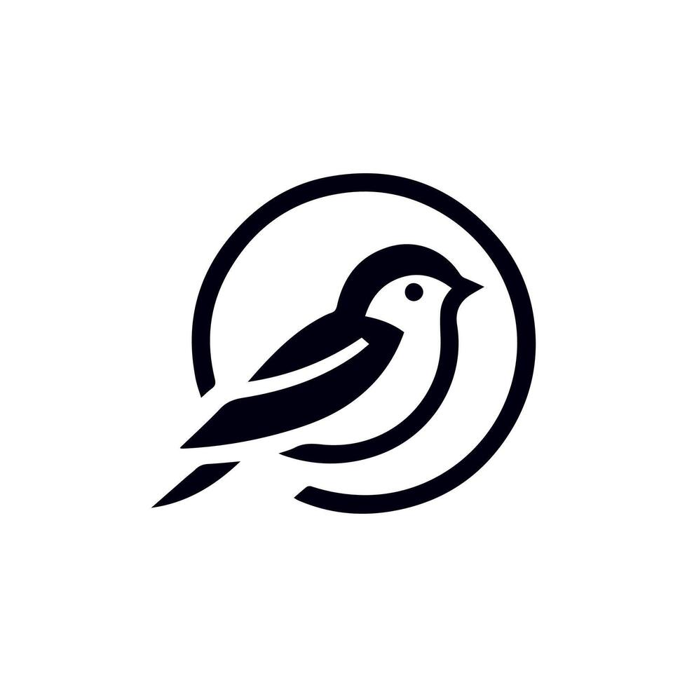 Sparrow Black and Write Vactor illustration use logo, t-shirt vector