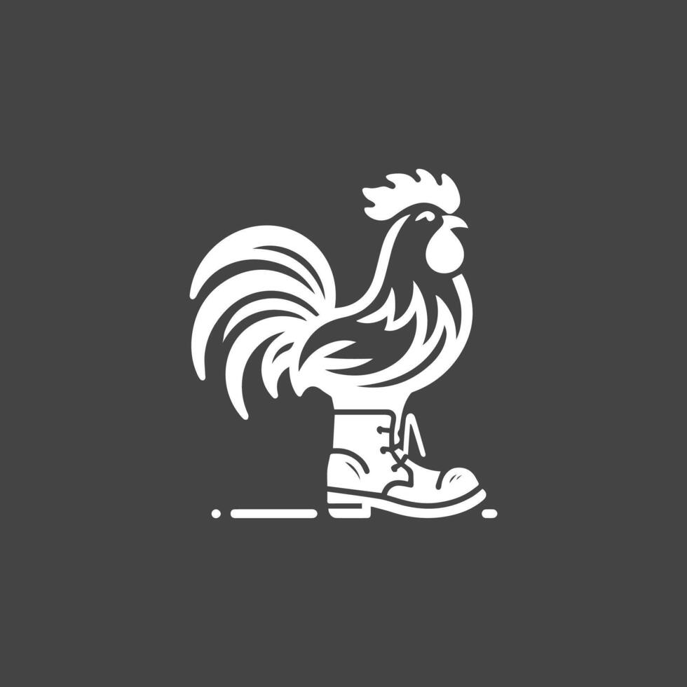 Funny Wearing Rooster Boots Vactor illustration vector