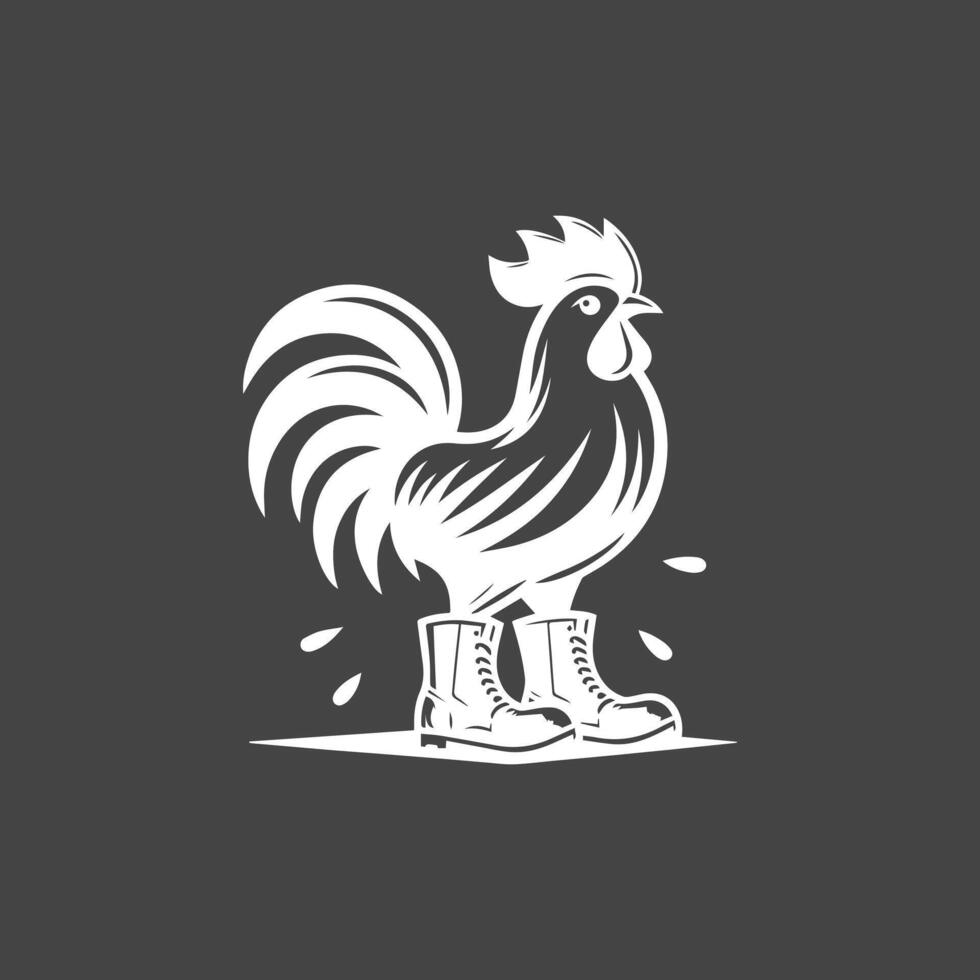 Wearing Rooster Boots Vactor illustration use logo, t-shirt vector
