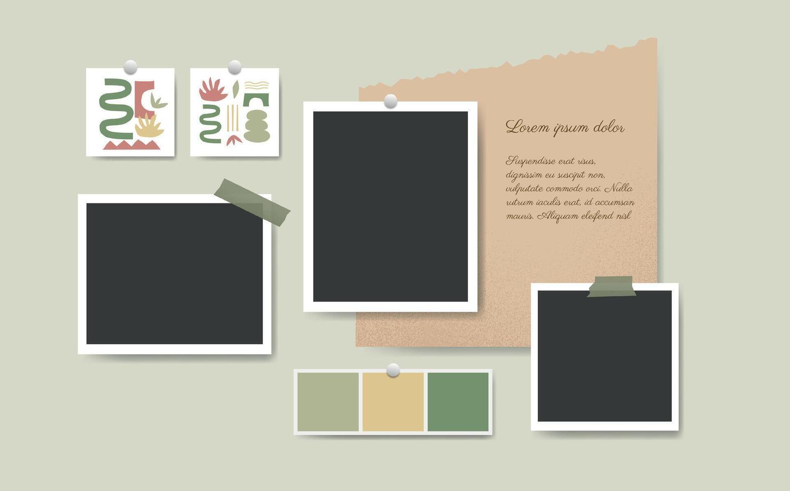 Moodboard creative template collage vector