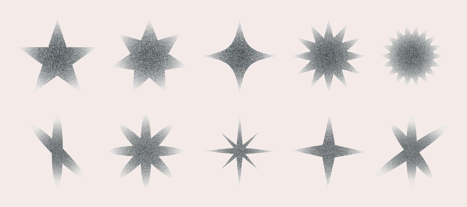 estrellas forma negro punto grano textura conjunto vector