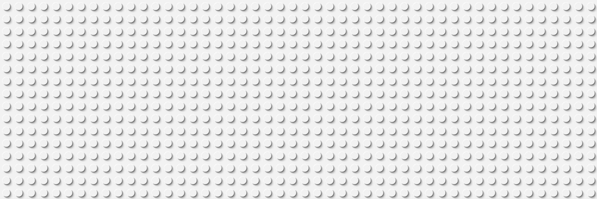 White plastic construction plate. Closeup plastic toy block. Abstract vector background. Seamless modern design