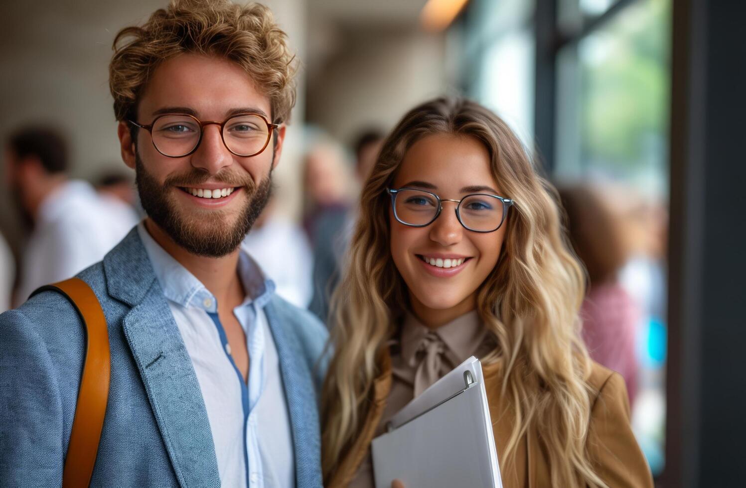 AI generated two business men and women smiling photo