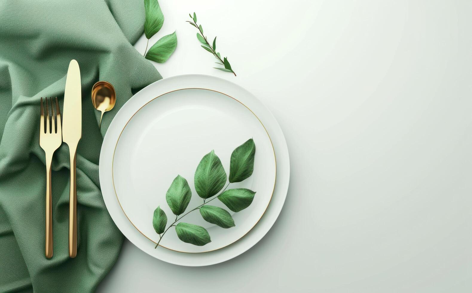 AI generated elegant plate with place setting photo
