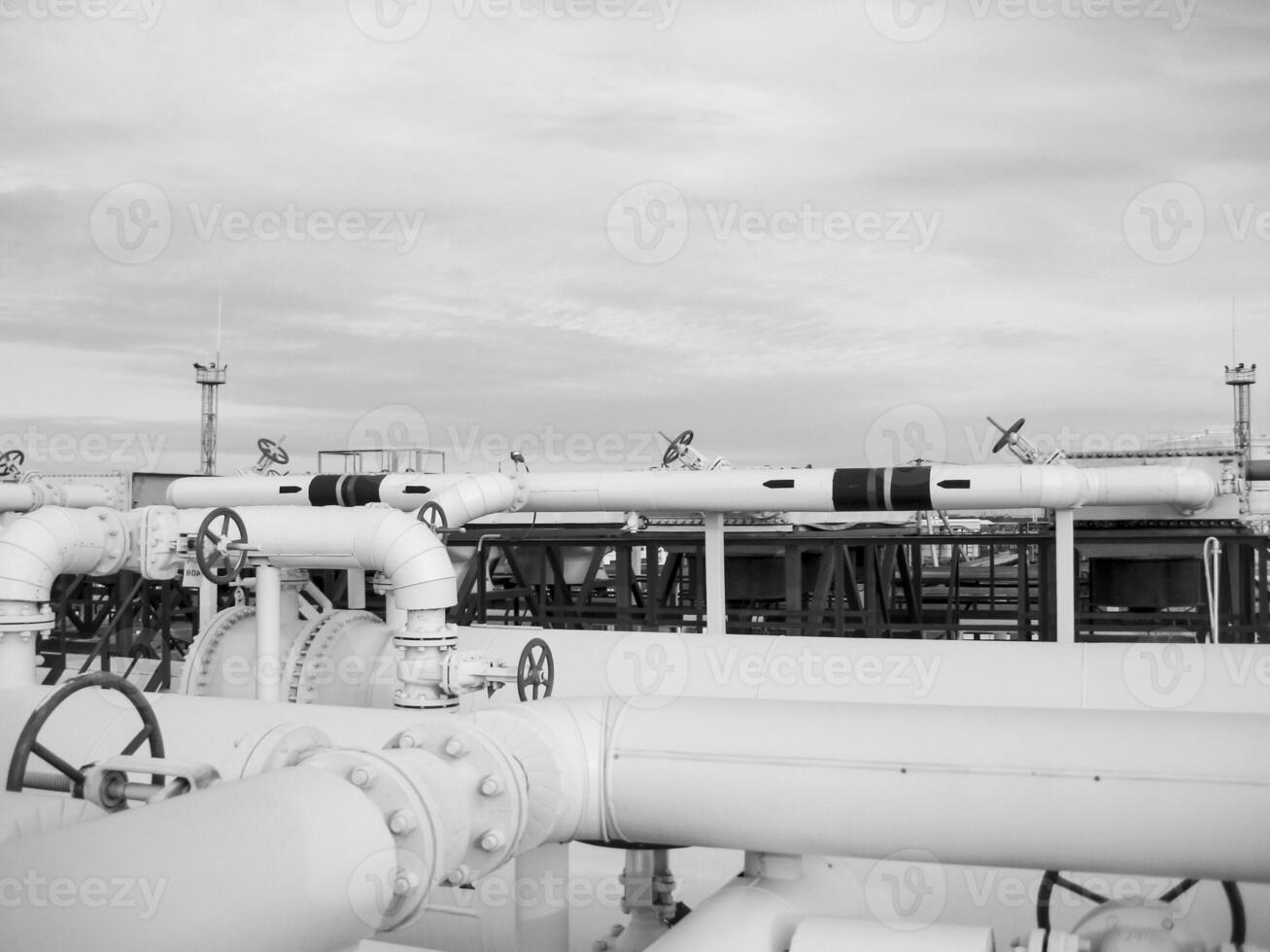 The oil refinery. oil refinery. Equipment for primary oil refini photo