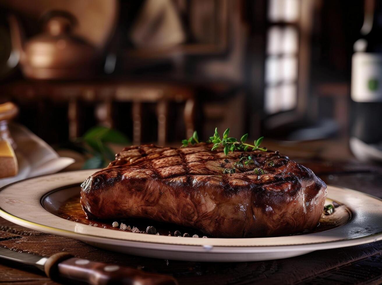 AI generated big game steak is not for lunch photo