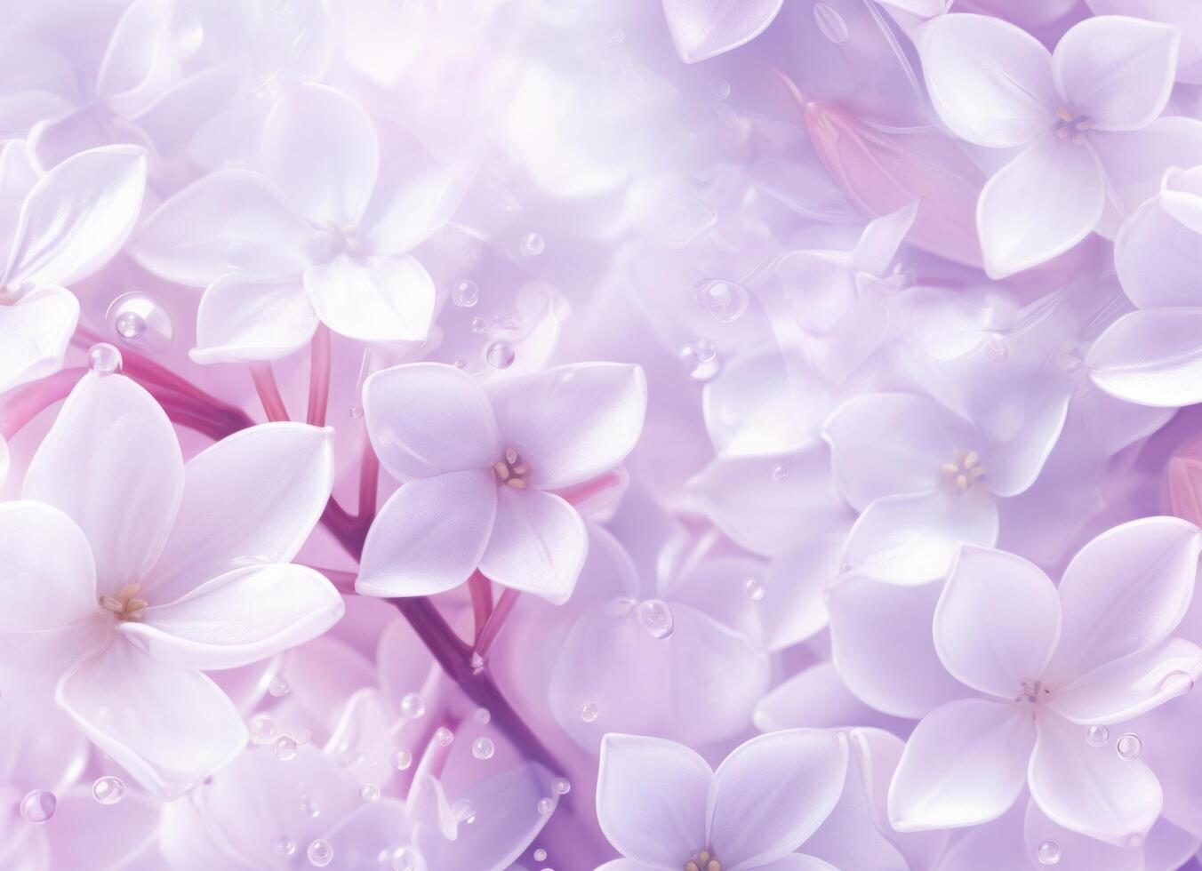 AI generated purple and white lilac floral pattern as a background photo