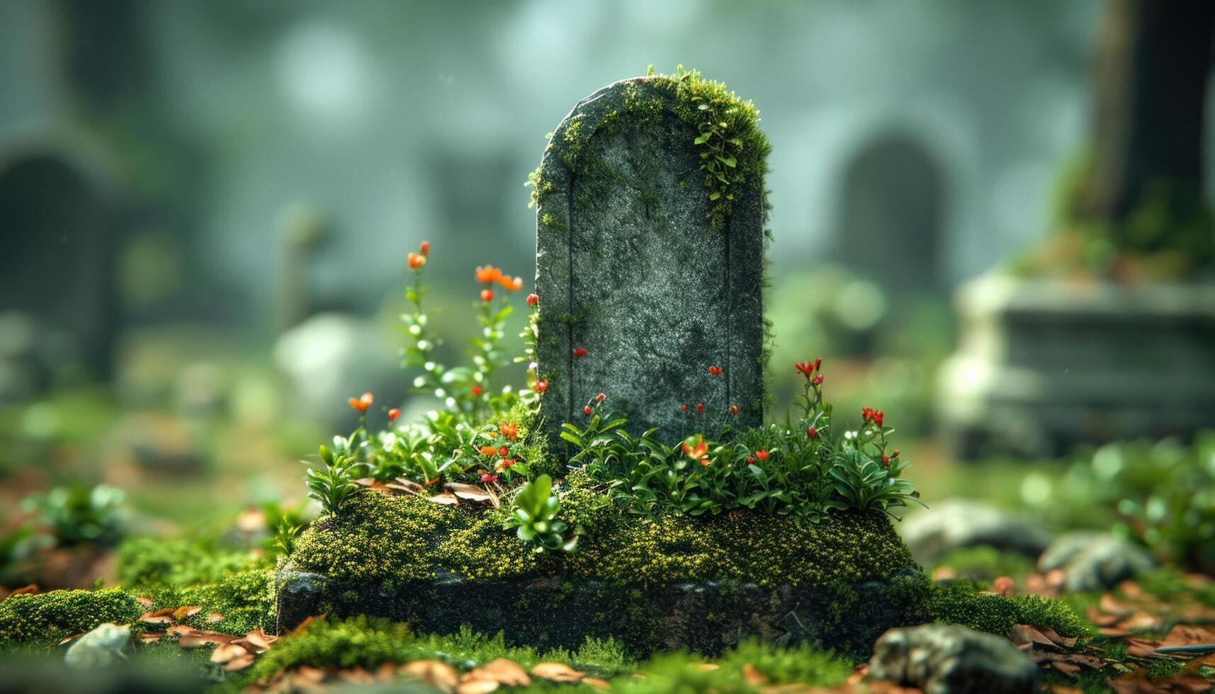AI generated realism tombstone for funeral photo