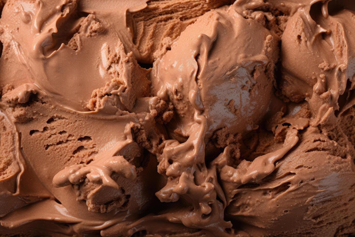 AI generated Delicious refreshing creamy Italian chocolate ice-cream for a summer dessert or takeaway, close up full frame background texture photo