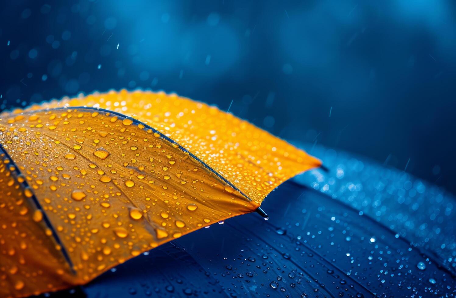 AI generated an umbrella is partially covered in raindrops photo