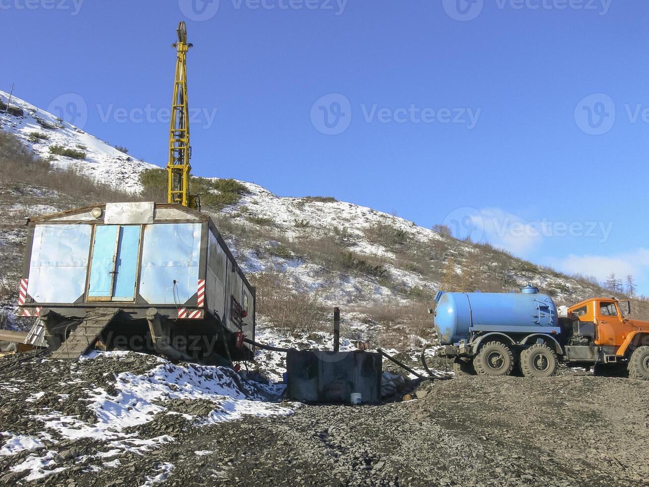 Equipment in place of gold exploration photo