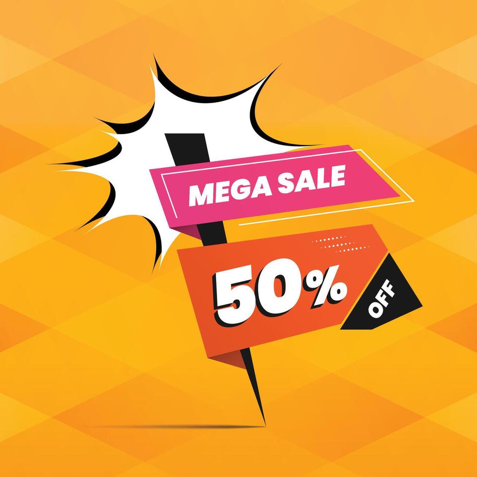 Simple minimalist mega sale badge template design for banner vector