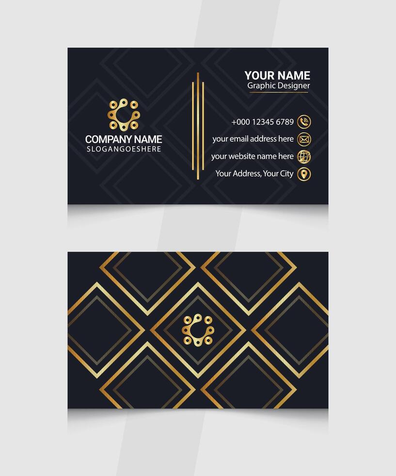 Luxury Business Card Design Template. Elegant and Dark. vector