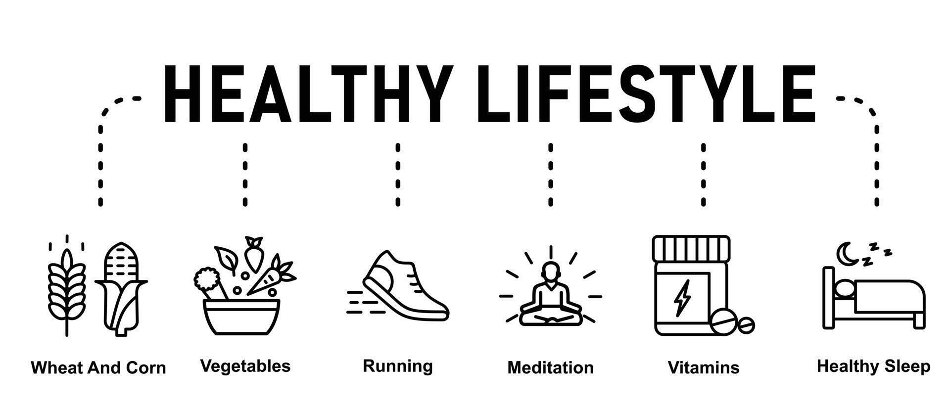 Simple set of outline icons about healthy lifestyle vector