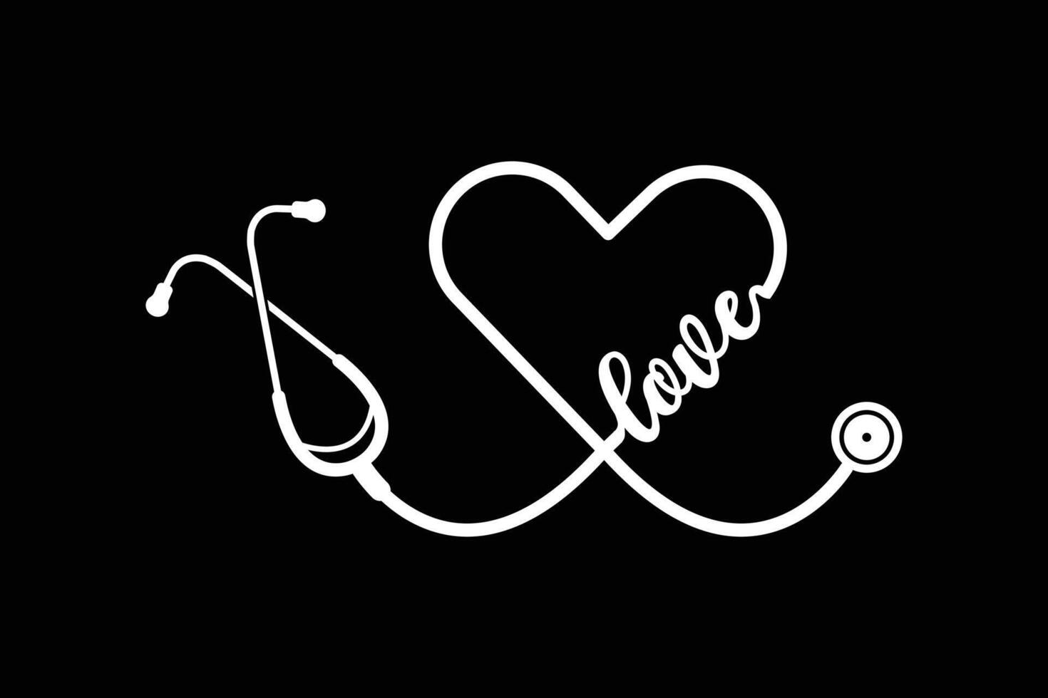 Stethoscope Heart Vector, Medical Stethoscope Heart Shape Vector, Stethoscope Pulse Vector, Heart Health Stethoscope Icon, Medical tools Vector, Stethoscope typography, Doctor, Nurse vector