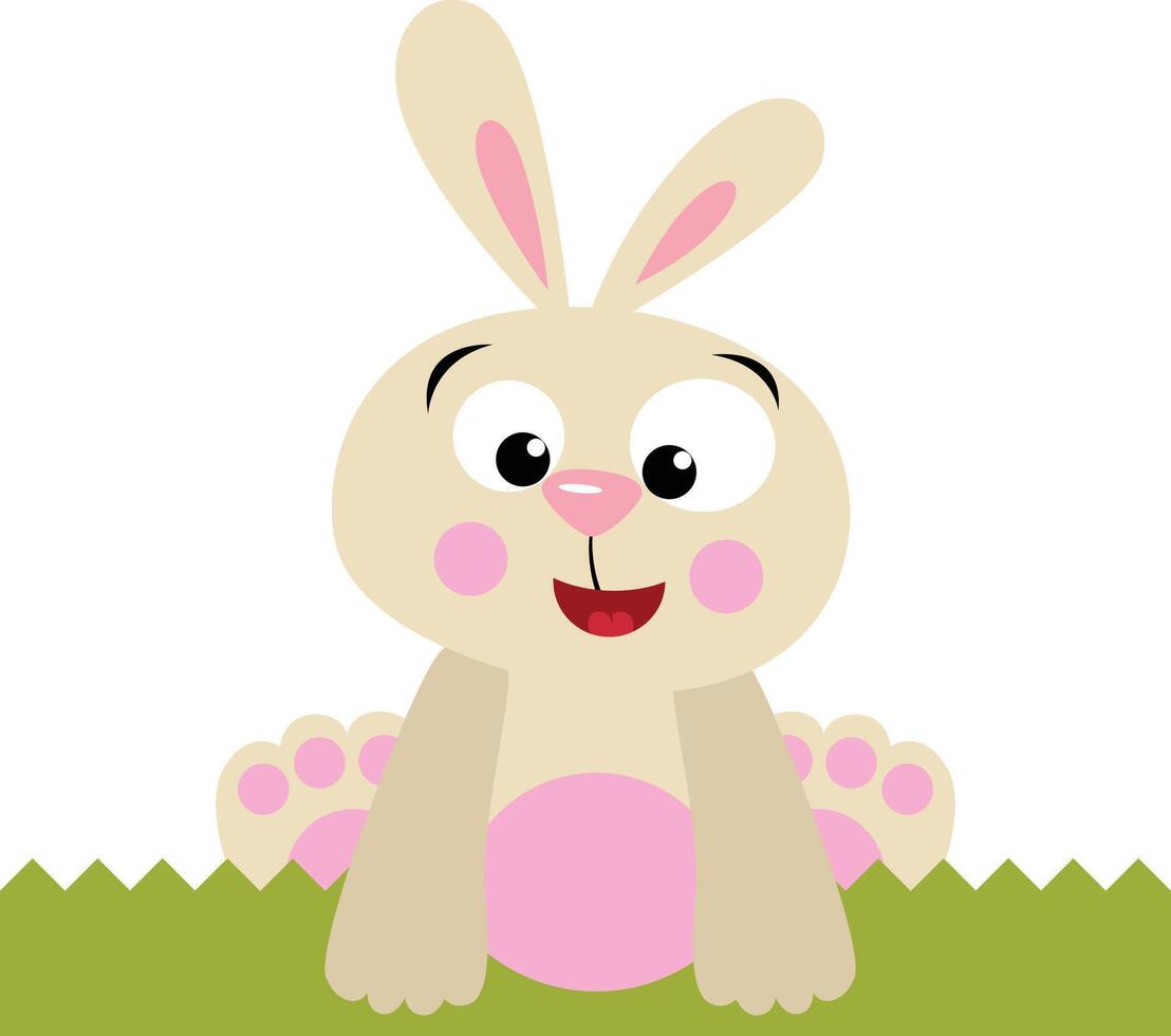 Cute rabbit sitting on garden vector