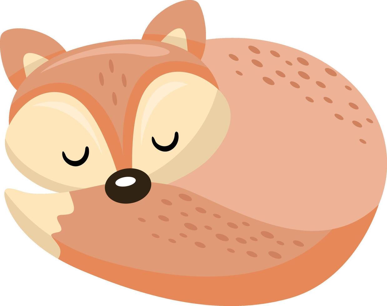 Cute fox sleeping isolated on white vector
