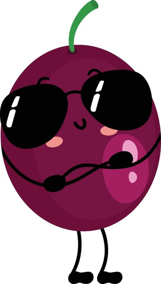 Funny exotic passion fruit mascot with sunglasses vector