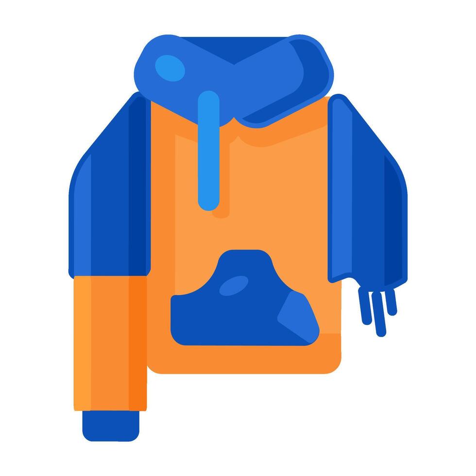 Textile Waste Hoodie With Torn Sleeve Flat Icon vector