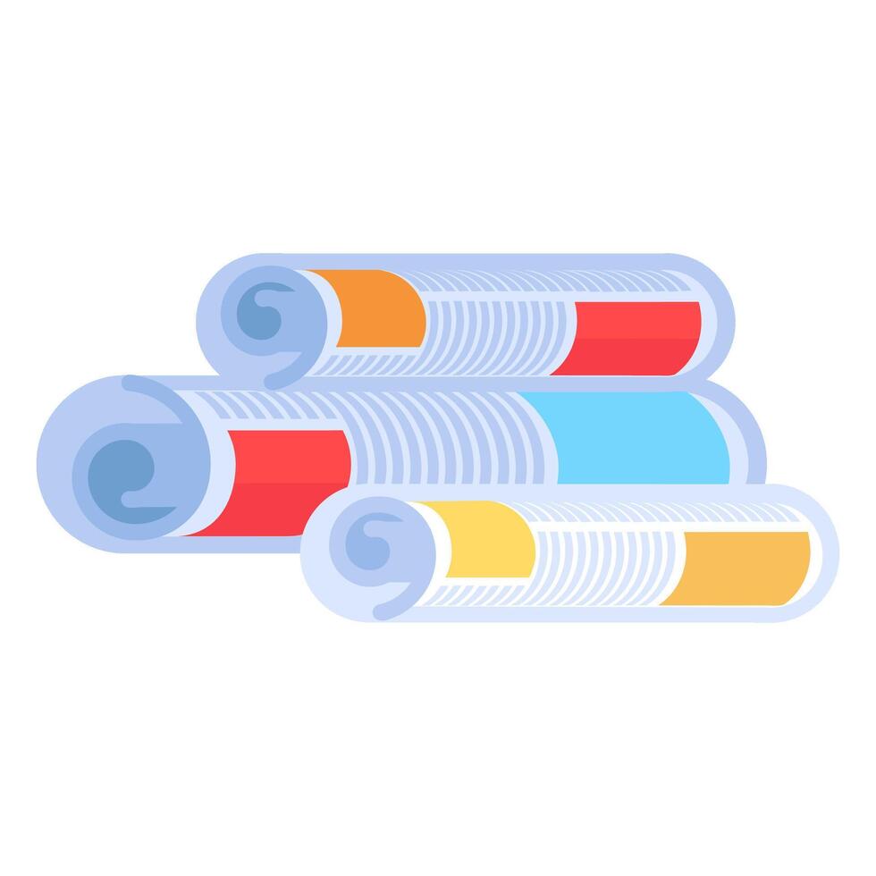 Flat Stack Of Rolled Up Paper Newspapers Icon vector