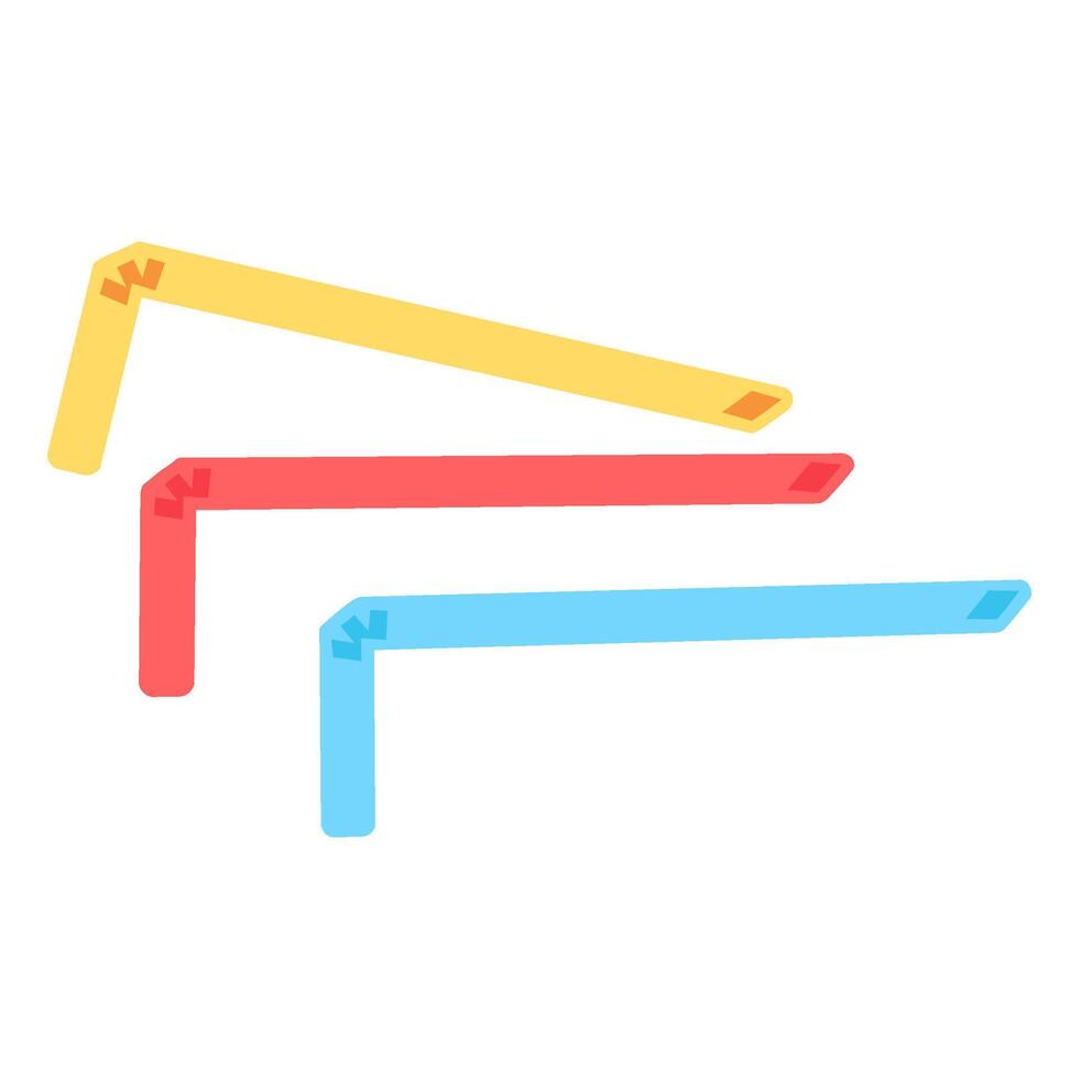 Plastic Waste Plastic Straws For Drinks Flat Icon vector