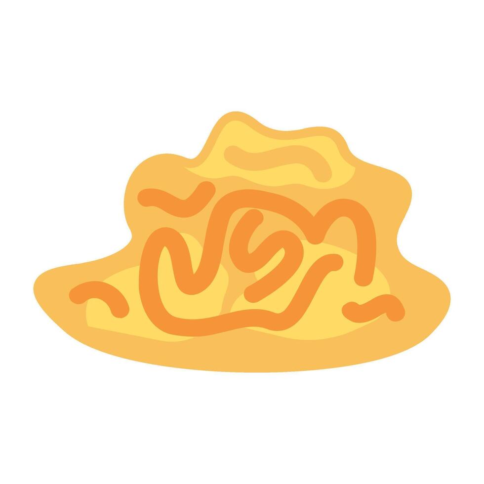 Flat Crumpled Wad Of Old Brown Paper Sheet Icon vector