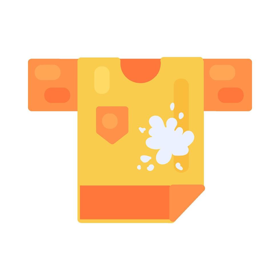Textile Waste T Shirt With Stains Blots Flat Icon vector