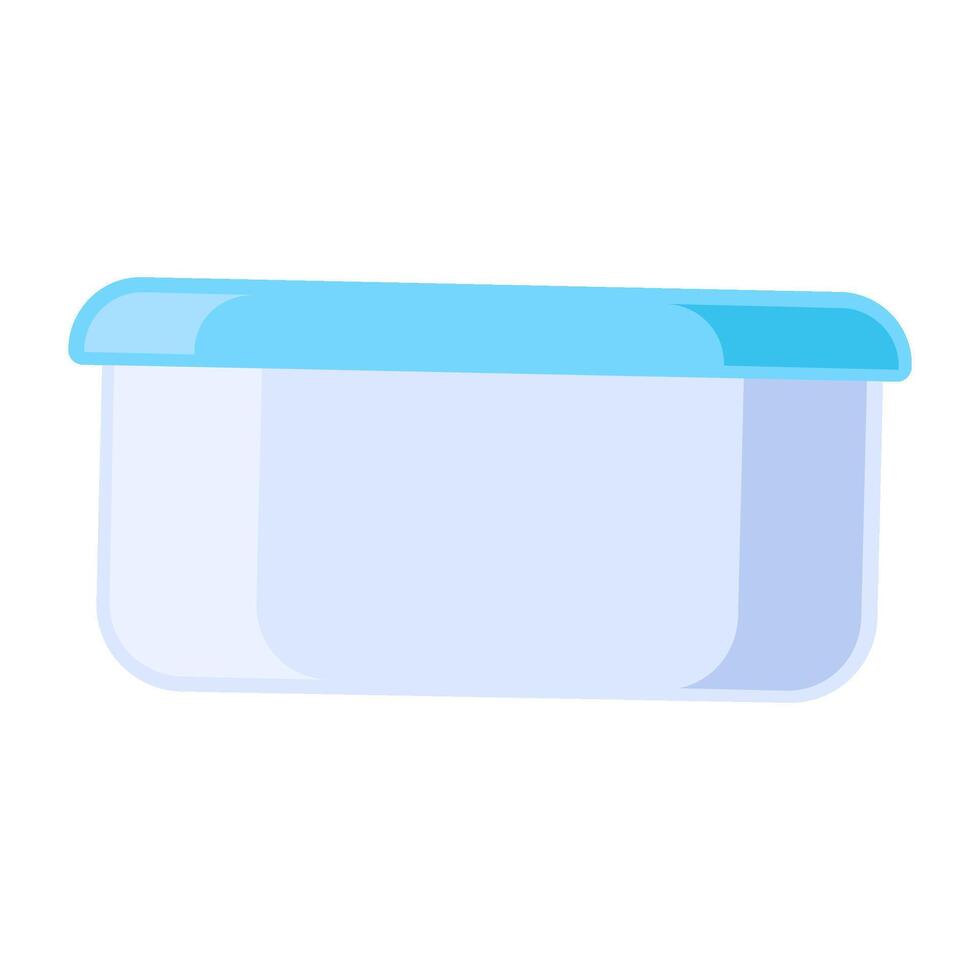 Plastic Waste Food Container Flat Icon vector