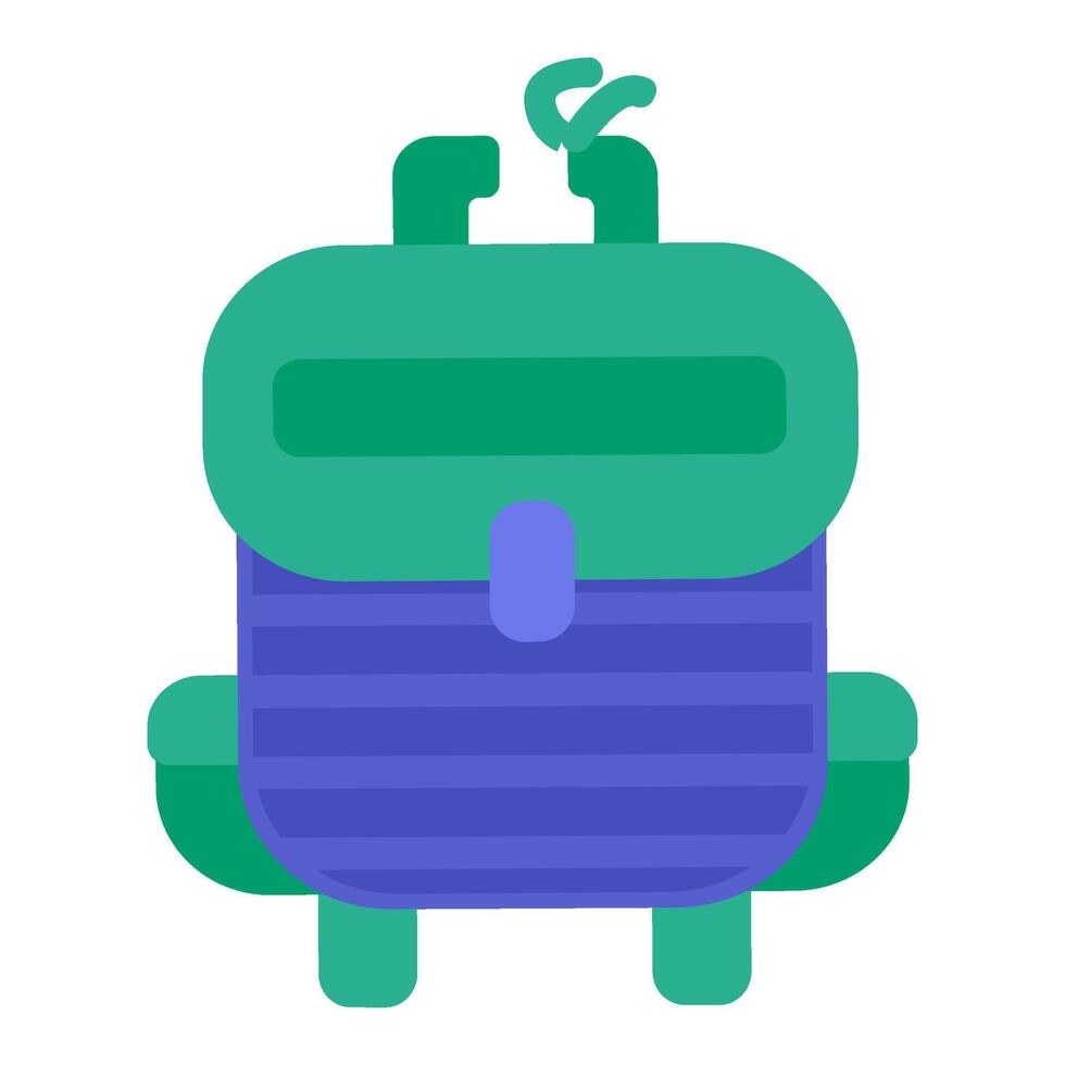 Textile Waste Backpack Torn Handle Flat Icon vector