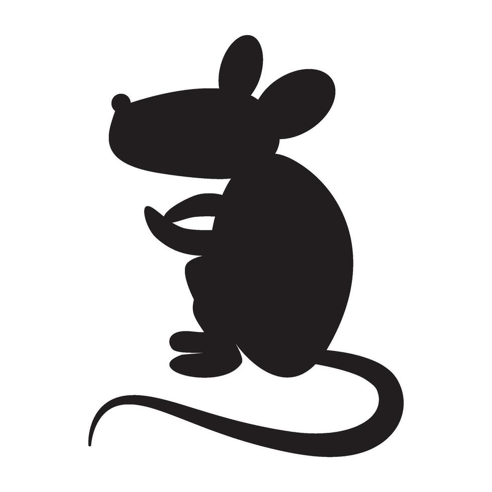 Víspera de Todos los Santos silueta asustado rata animal cuerpo vector