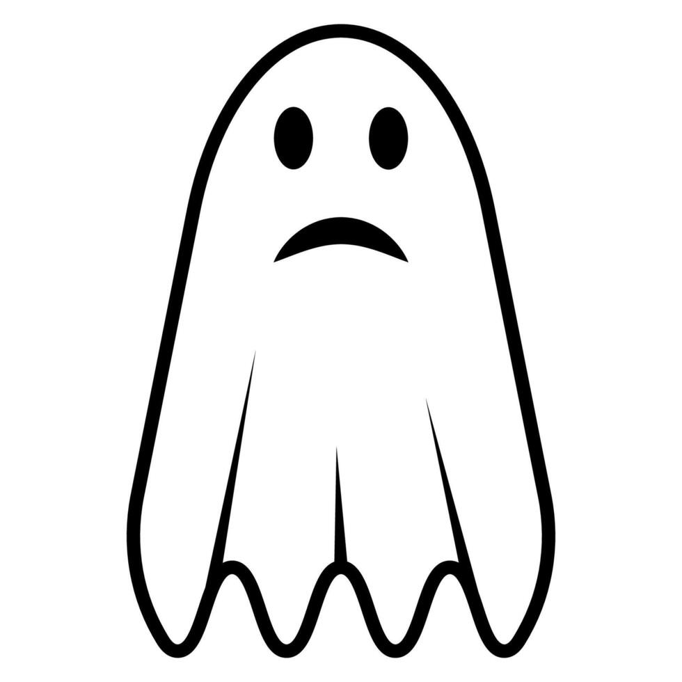 Scary ghost icon, hanging sheet with ghost eyes vector