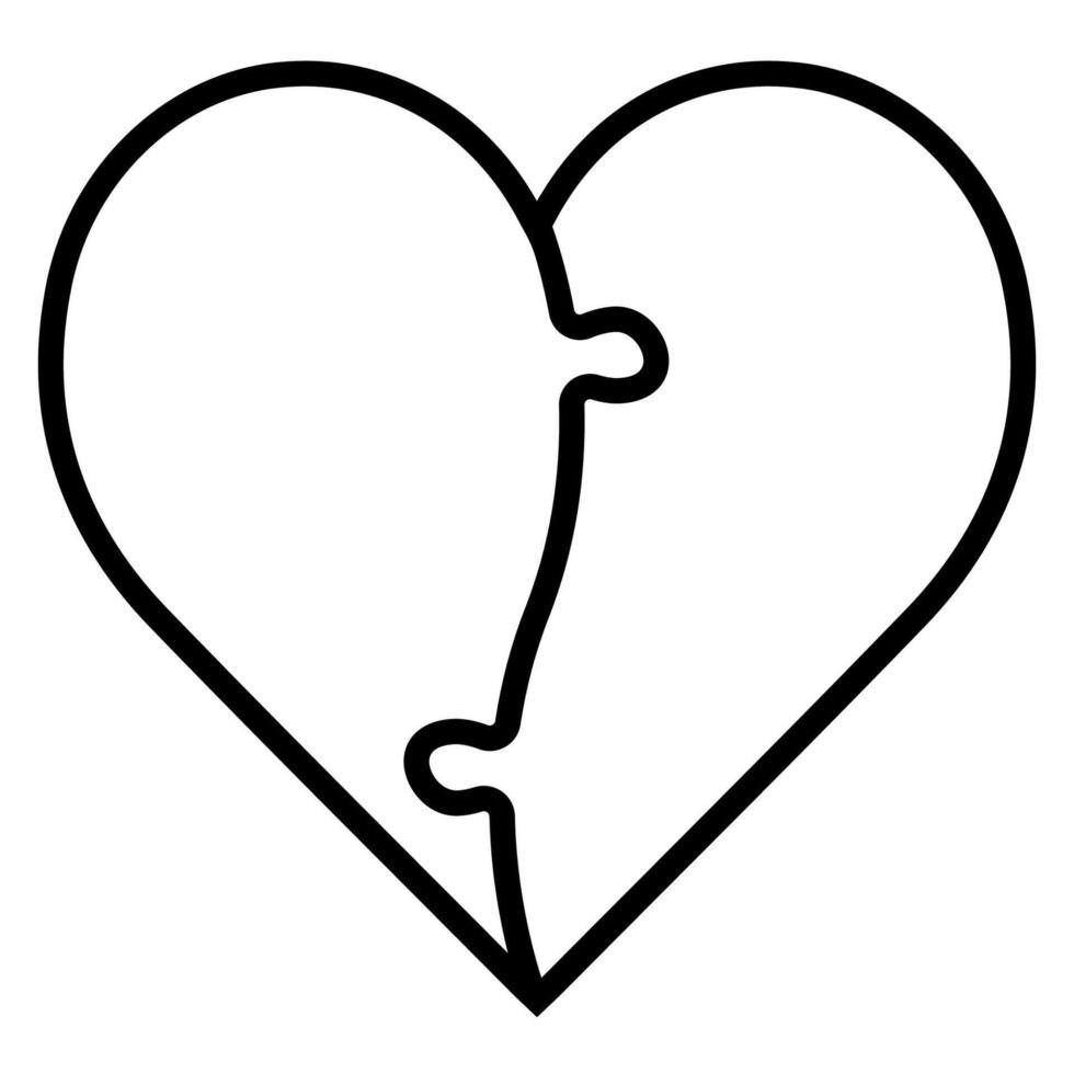 Heart from two halves puzzles, love connecting puzzle shape heart vector