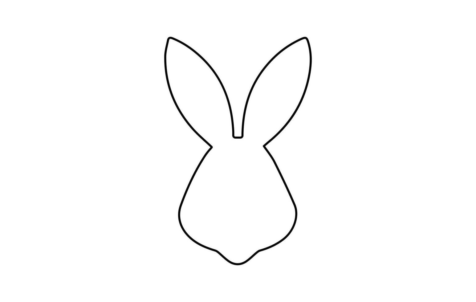 Rabbit head outline. Easter Bunny. Isolated on white background. A simple black icon of hare. Cute animal. Ideal for logo, emblem, pictogram, print, design element for greeting card, invitation vector