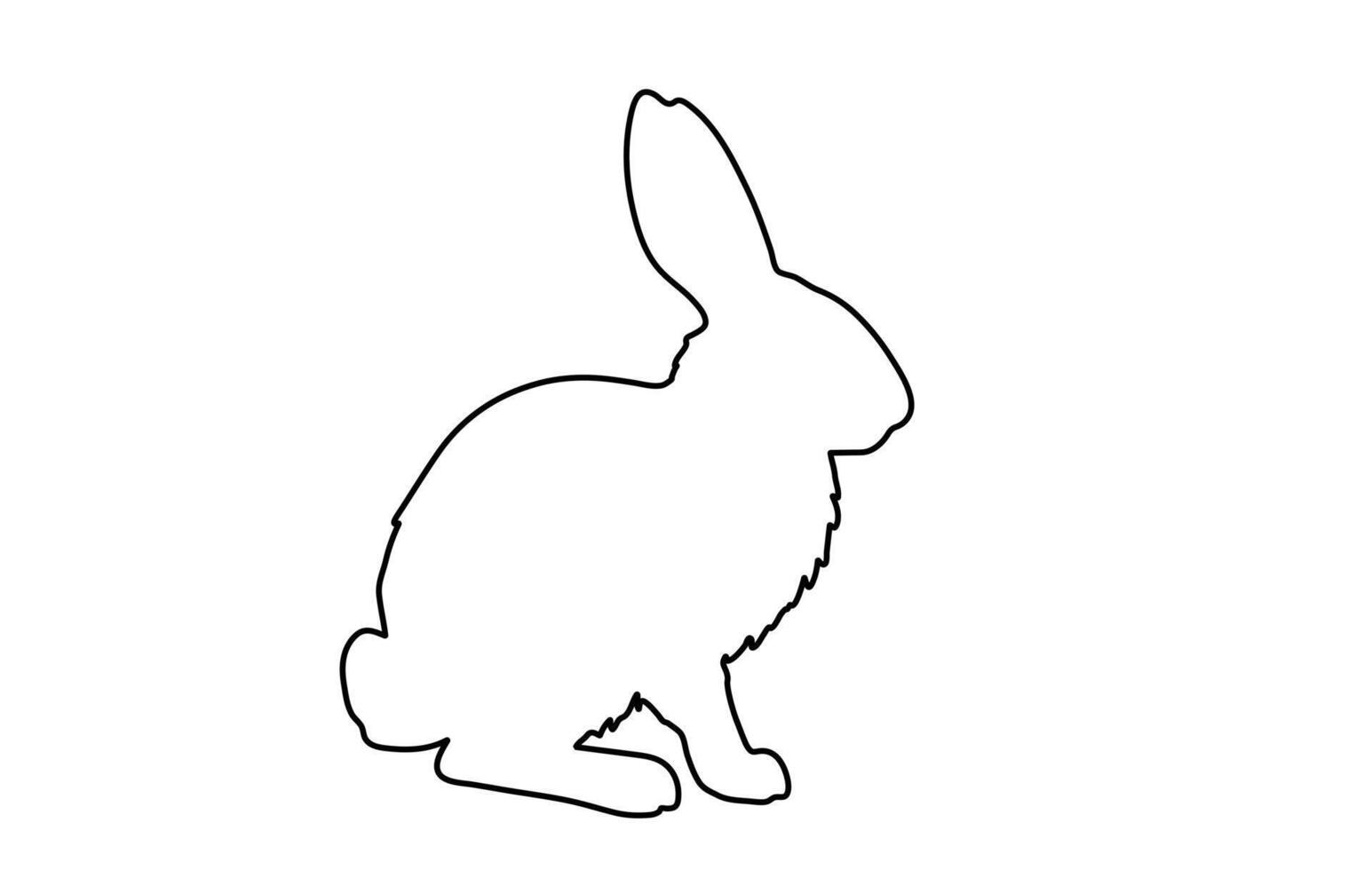 Rabbit outline. Easter Bunny. Isolated on white background. A simple black icon of hare. Cute animal. Ideal for logo, emblem, pictogram, print, design element for greeting card, invitation vector