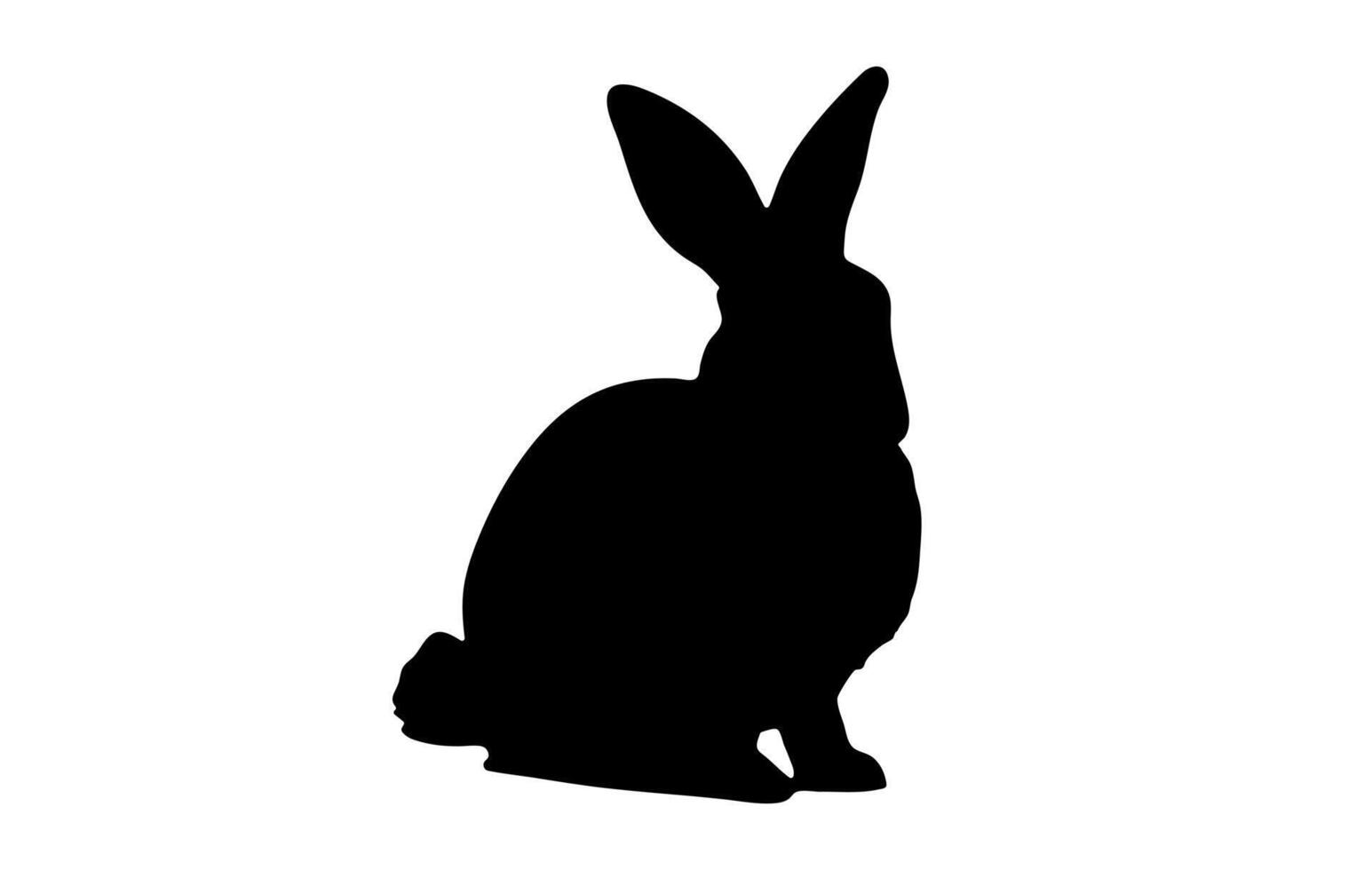 Rabbit silhouette. Easter Bunny. Isolated on white background. A simple black icon of hare. Cute animal. Ideal for logo, emblem, pictogram, print, design element for greeting card, invitation vector