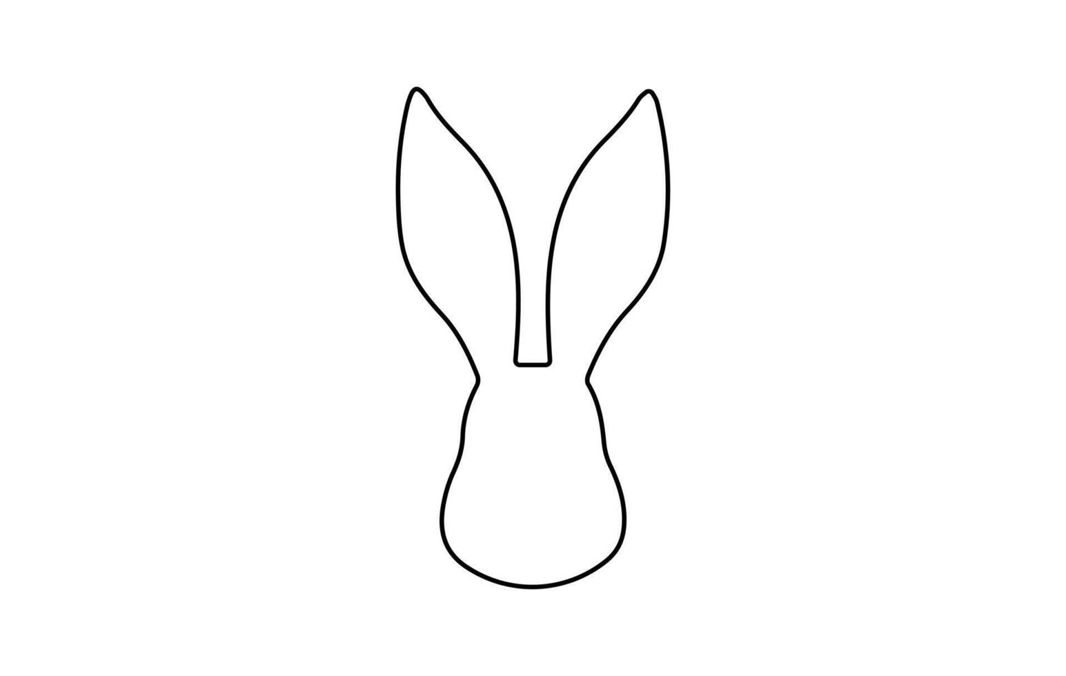 Rabbit head outline. Easter Bunny. Isolated on white background. A simple black icon of hare. Cute animal. Ideal for logo, emblem, pictogram, print, design element for greeting card, invitation vector