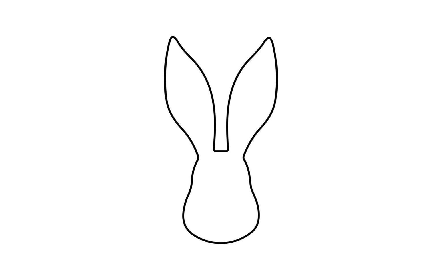 Rabbit head outline. Easter Bunny. Isolated on white background. A simple black icon of hare. Cute animal. Ideal for logo, emblem, pictogram, print, design element for greeting card, invitation vector