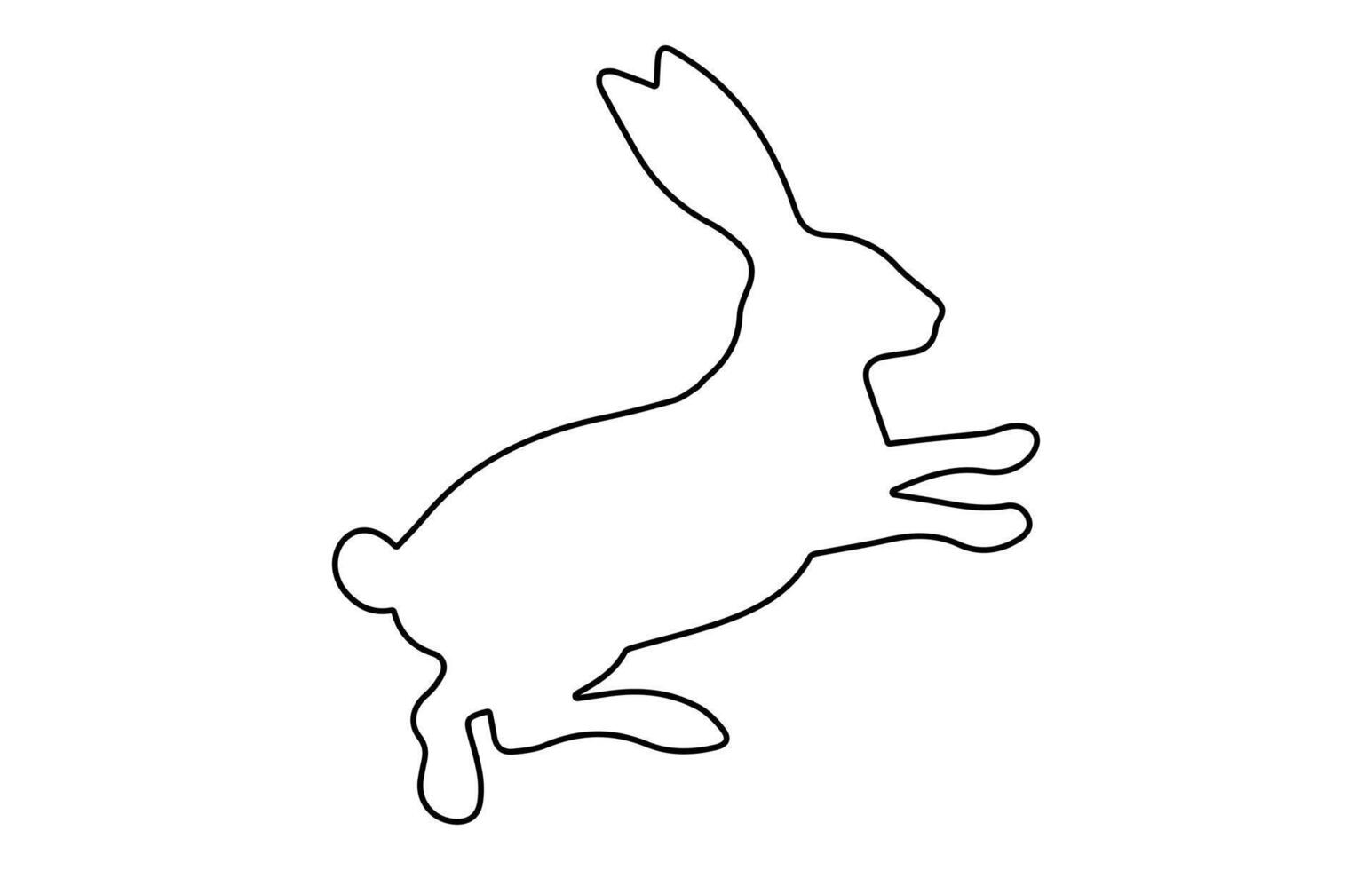 Rabbit outline. Easter Bunny. Isolated on white background. A simple black icon of hare. Cute animal. Ideal for logo, emblem, pictogram, print, design element for greeting card, invitation vector