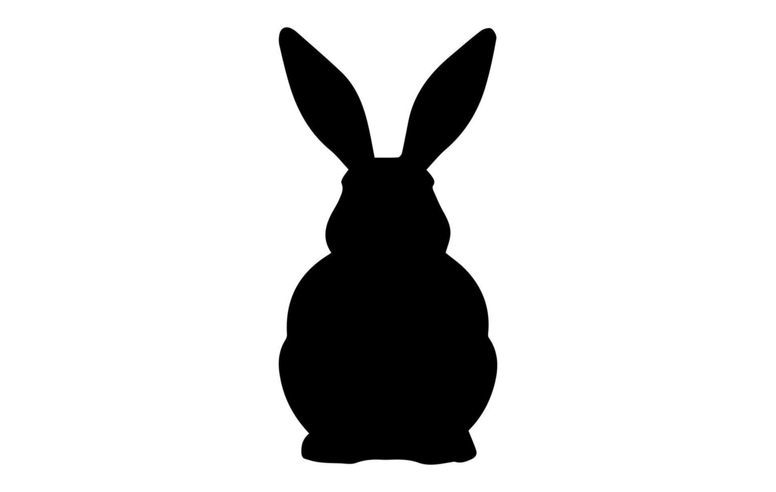 Rabbit silhouette. Easter Bunny. Isolated on white background. A simple black icon of hare. Cute animal. Ideal for logo, emblem, pictogram, print, design element for greeting card, invitation vector