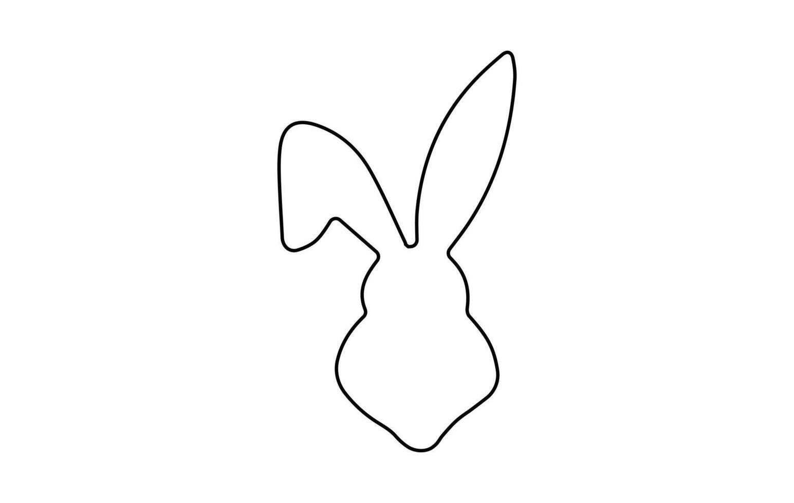 Rabbit head outline. Easter Bunny. Isolated on white background. A simple black icon of hare. Cute animal. Ideal for logo, emblem, pictogram, print, design element for greeting card, invitation vector