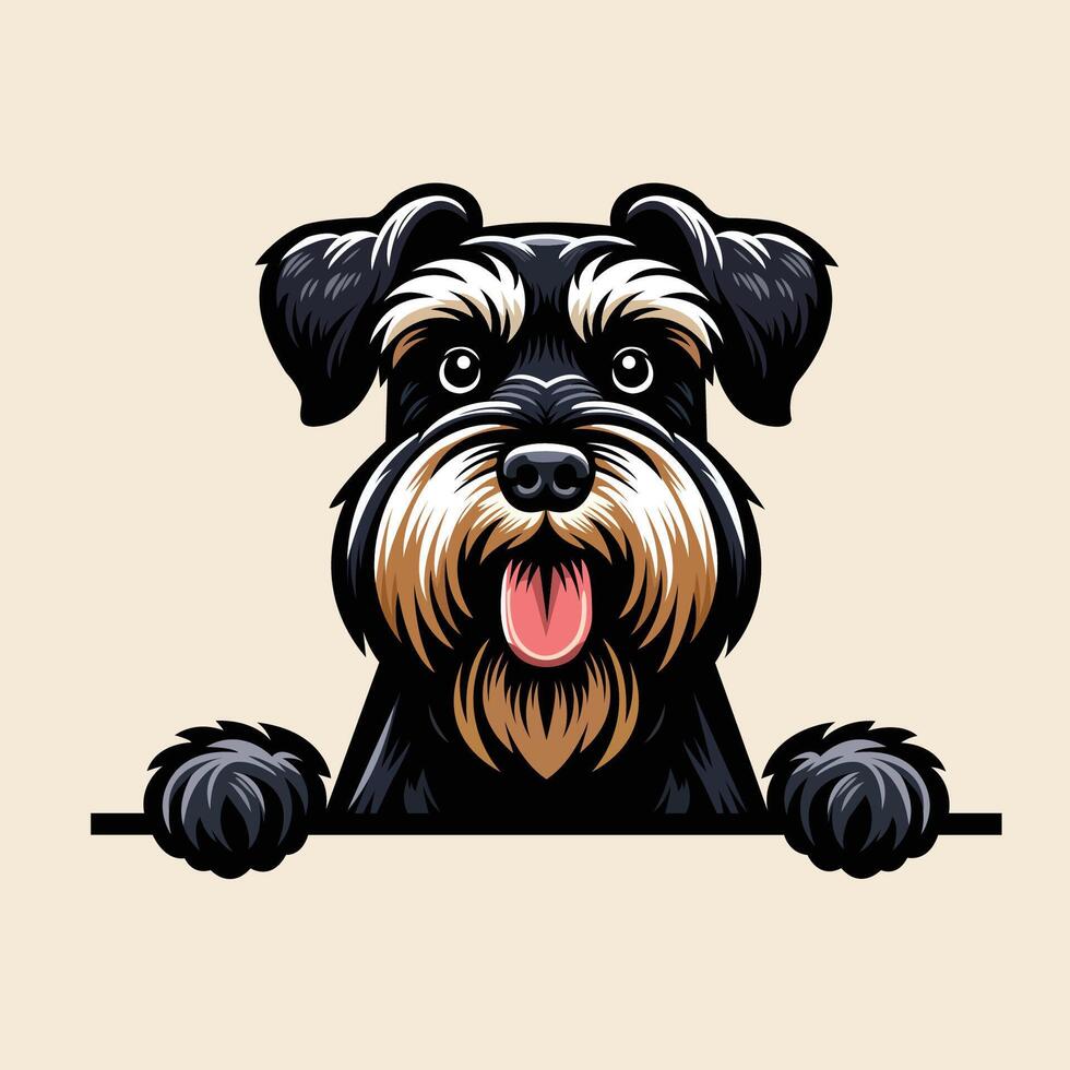 ai generado gigante Schnauzer perro echar un vistazo cara ilustración gratis vector