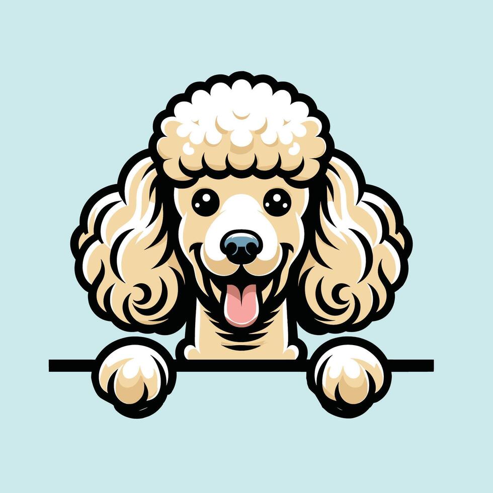 AI generated Elegante Poodle dog peeking illustration Pro vector