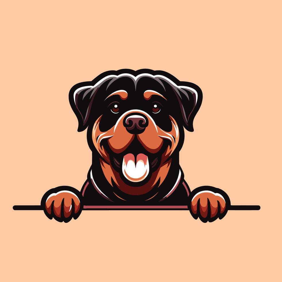 ai generado Rottweiler perro echar un vistazo ilustración Pro vector