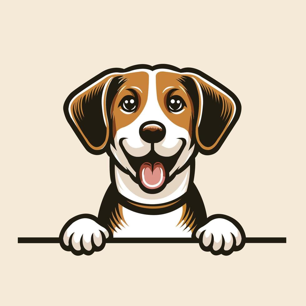 AI generated Harrier dog peeking Face illustration Free vector