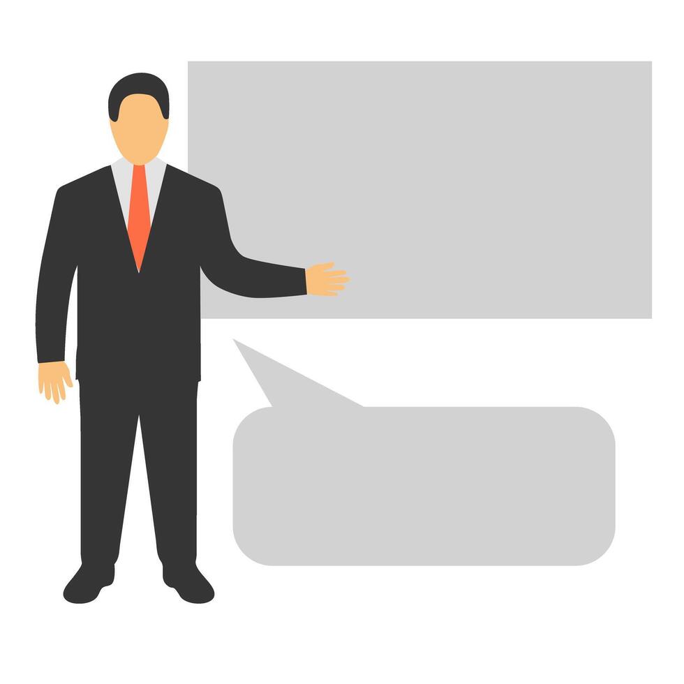 business man with blank board vector