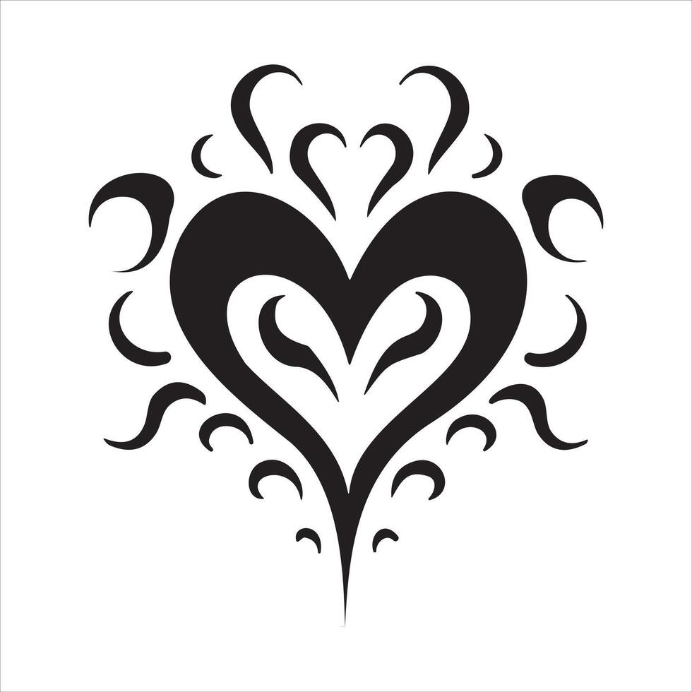 corazón tatuaje diseño llamas y fuego, corazón y amor símbolos, gótico tatuajes y impresión plantillas vector