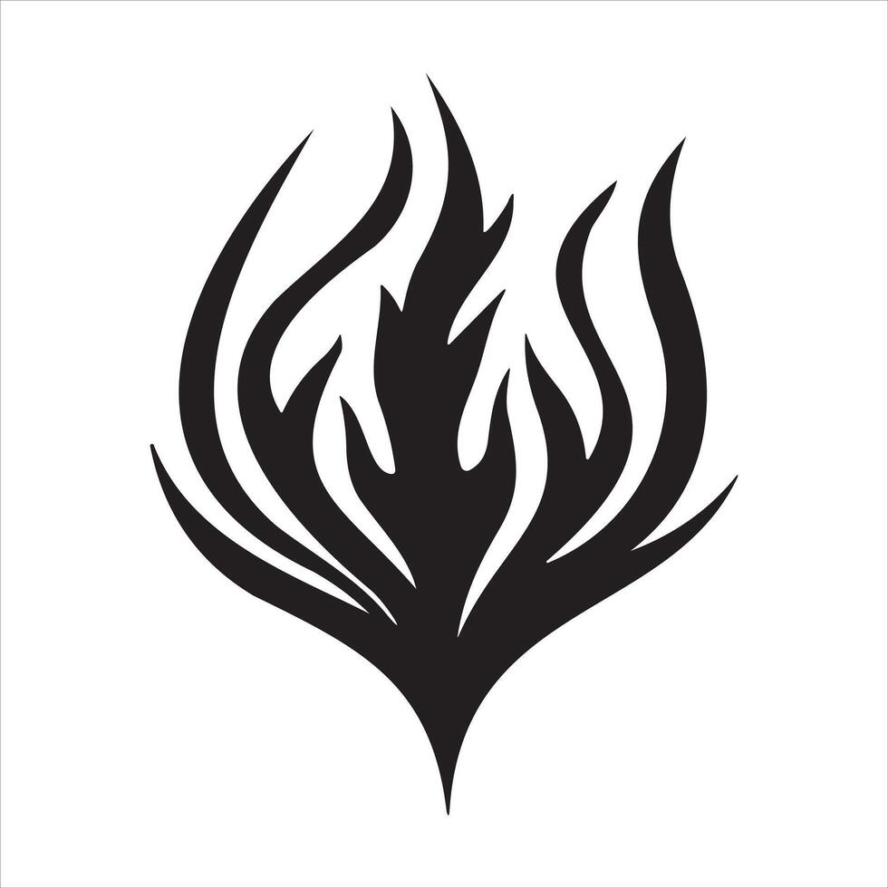 Isolated black fires silhouettes, fire flames icons. Monochrome burn heat elements vector