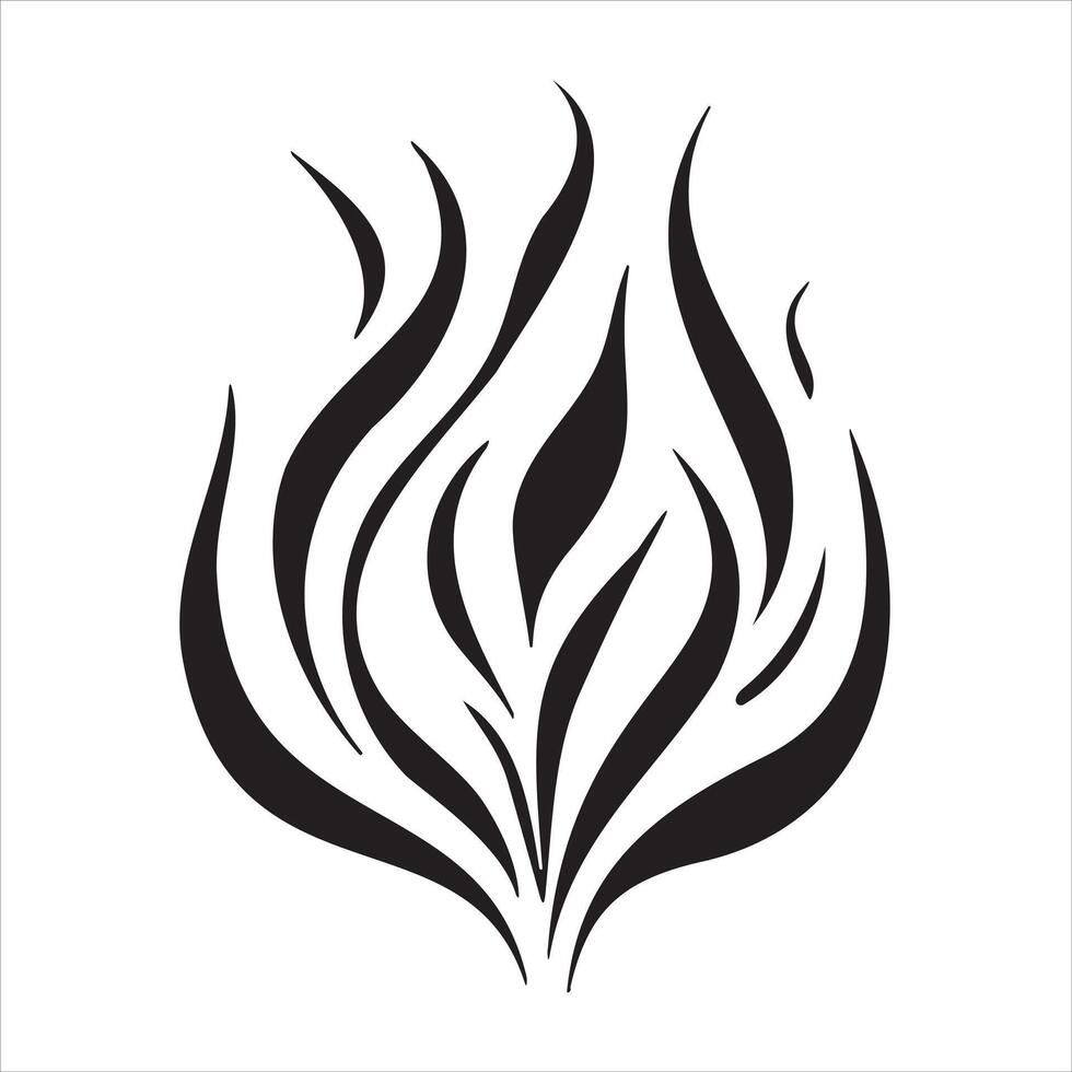 Isolated black fires silhouettes, fire flames icons. Monochrome burn heat elements vector