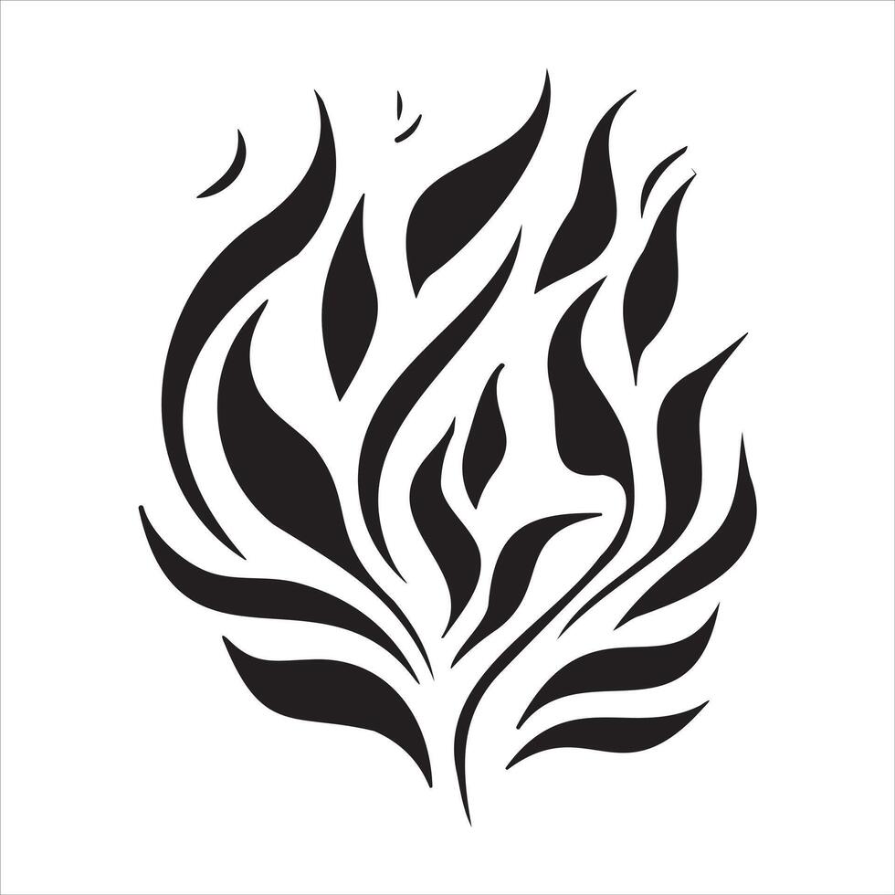 Isolated black fires silhouettes, fire flames icons. Monochrome burn heat elements vector